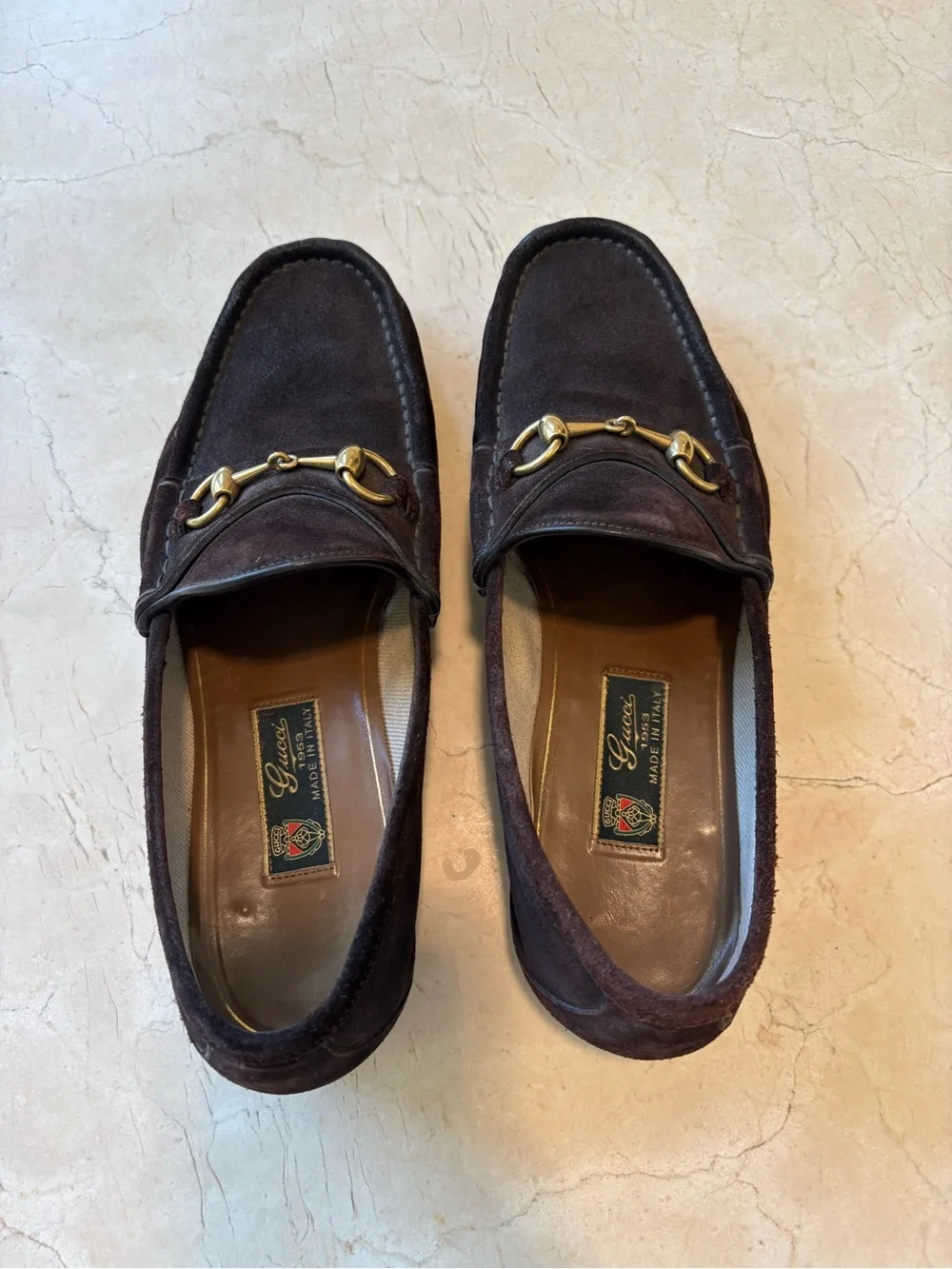 Gucci vintage Brown Suede Horsebit Loafers